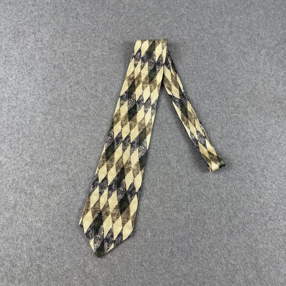 Vintage Structure La Collezione Silk Tie USA Geometric Wide 4" Necktie 57x3.6"